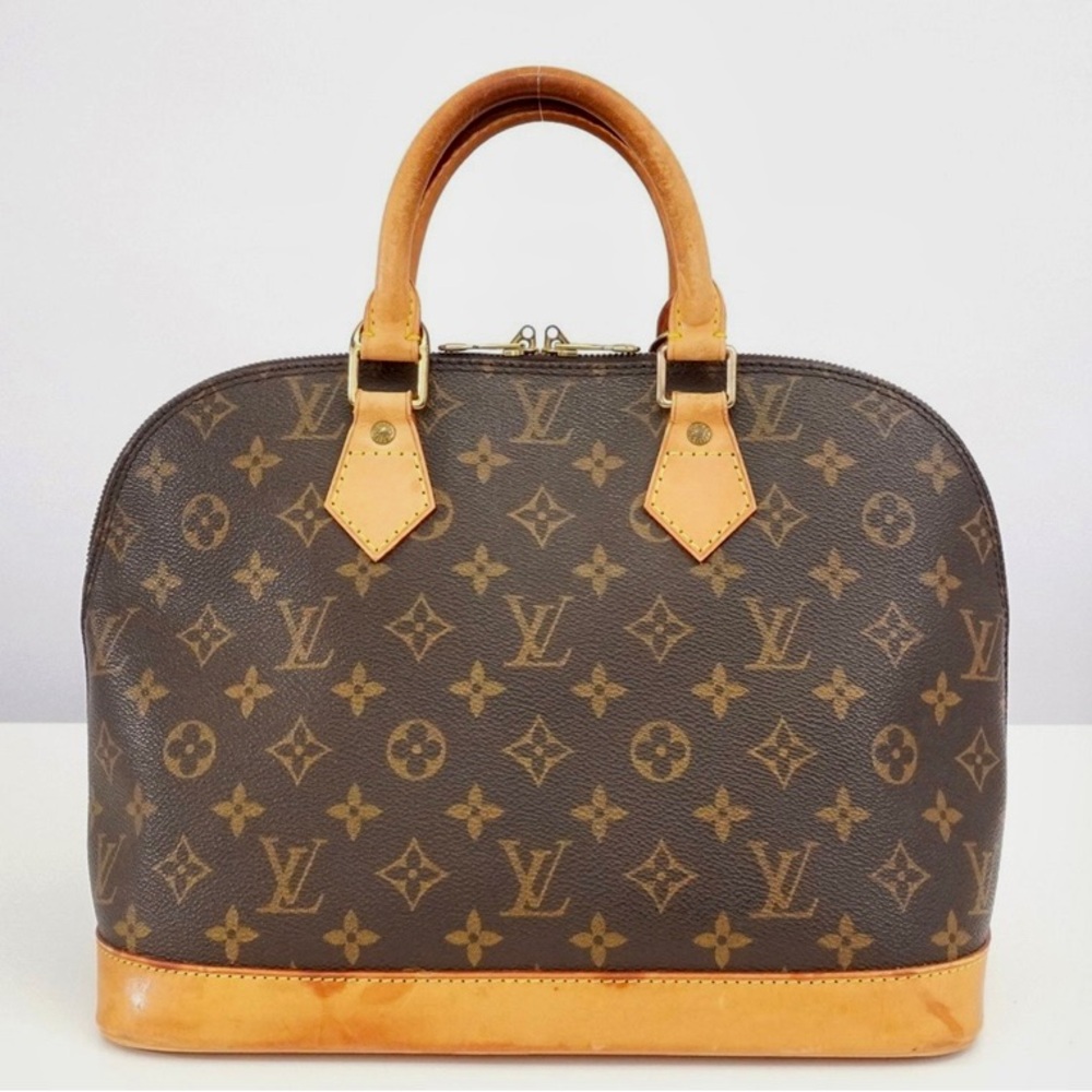 Louis Vuitton Monogram Alma Handbag - Brown & Tan Leather - Picture 2 of 16